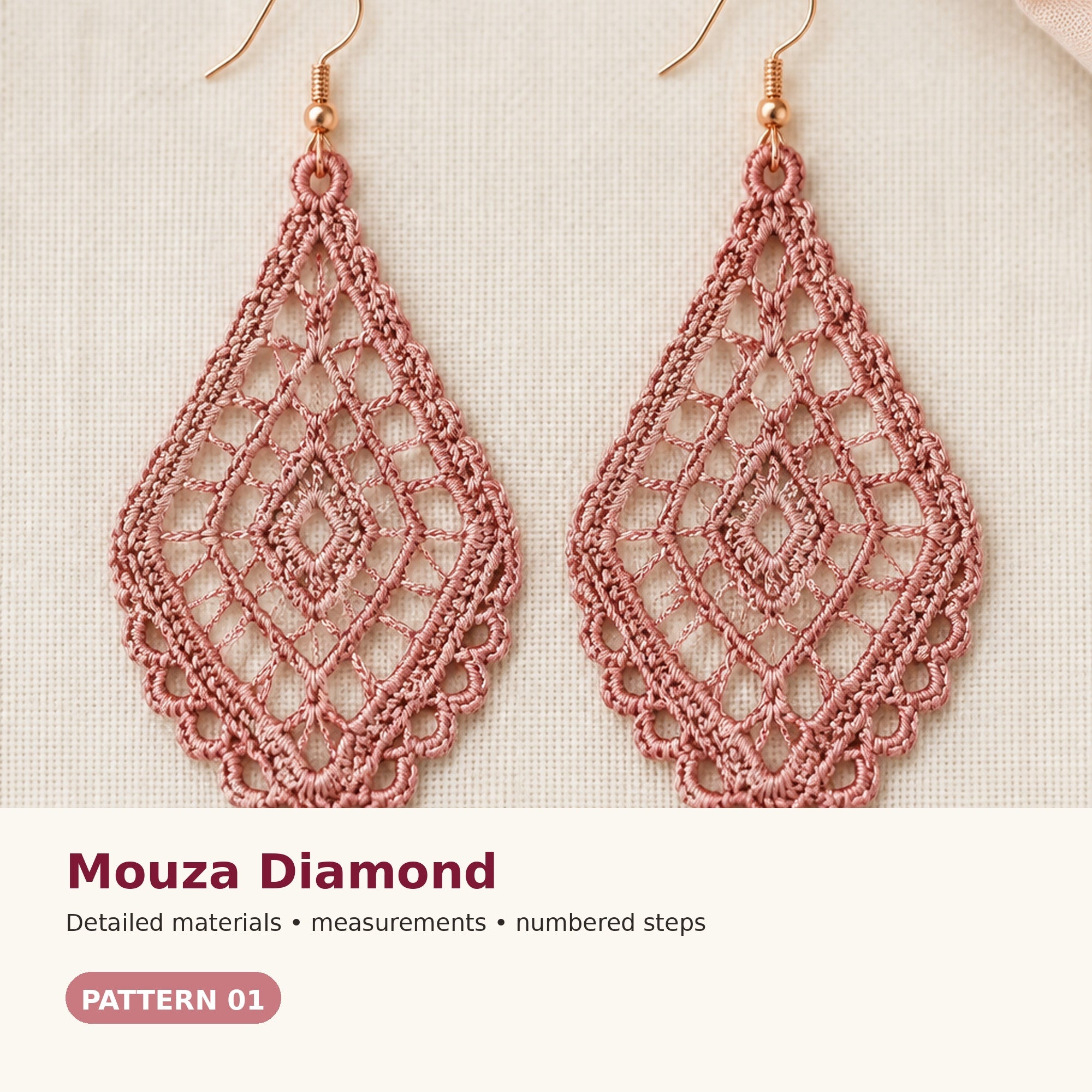Modern Crochet Earrings – 4 PDF Patterns