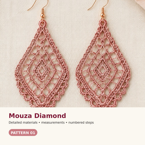 Modern Crochet Earrings – 4 PDF Patterns