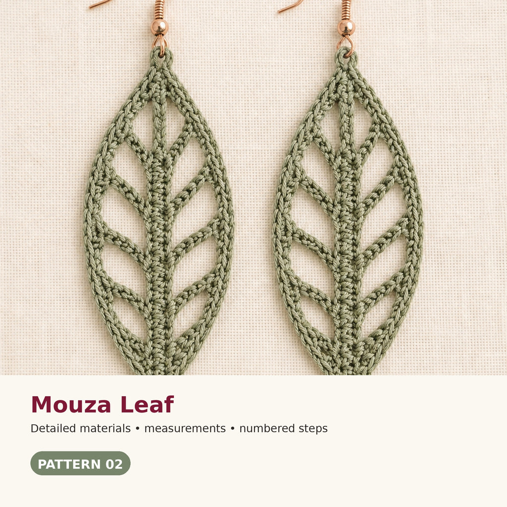 Modern Crochet Earrings – 4 PDF Patterns