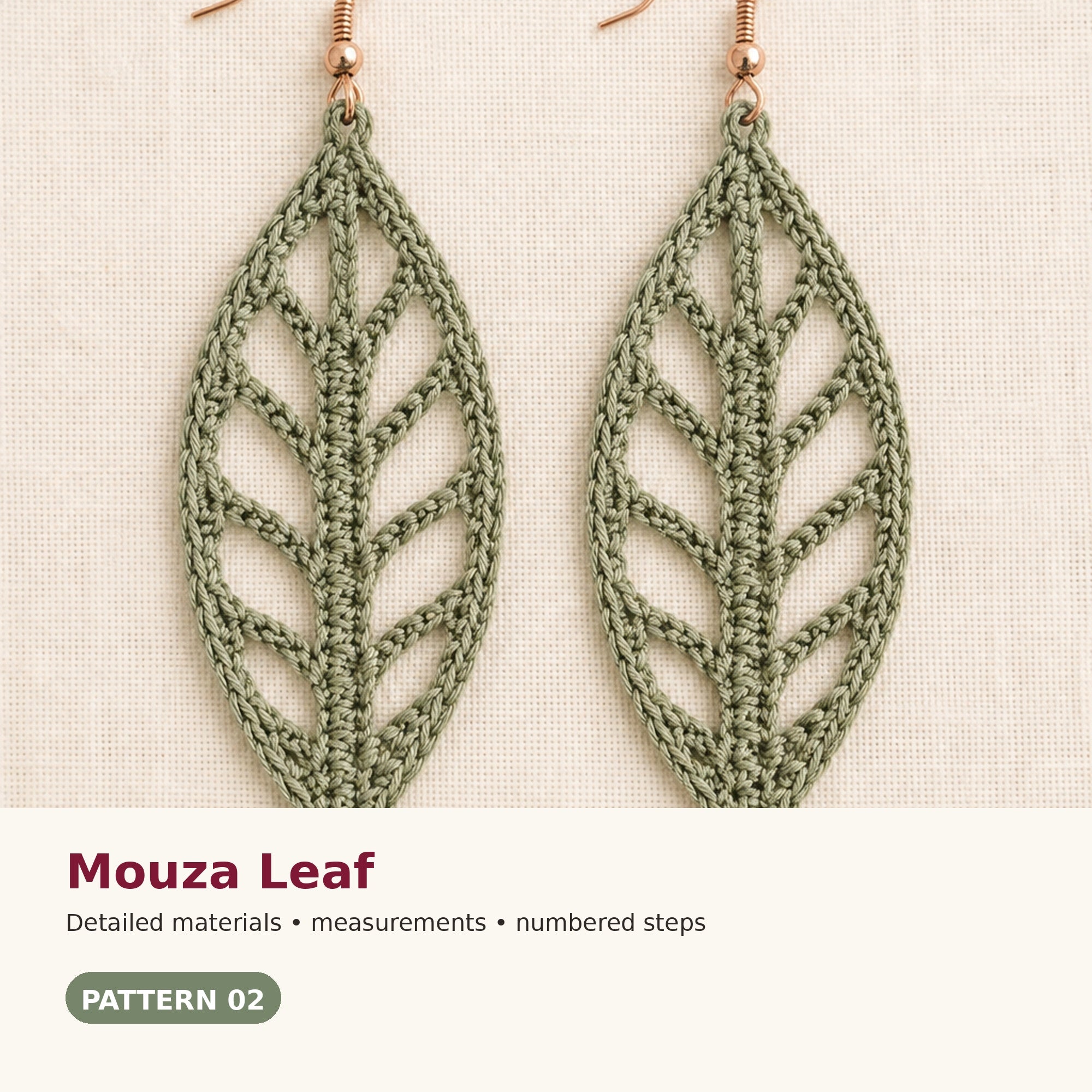Modern Crochet Earrings – 4 PDF Patterns