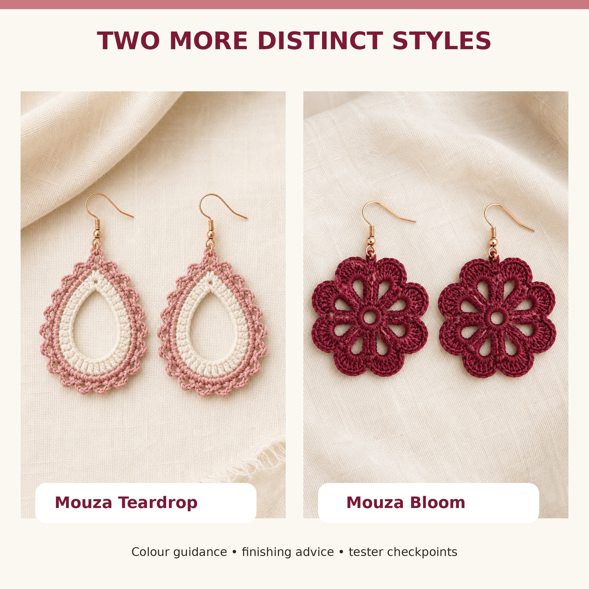 Modern Crochet Earrings – 4 PDF Patterns
