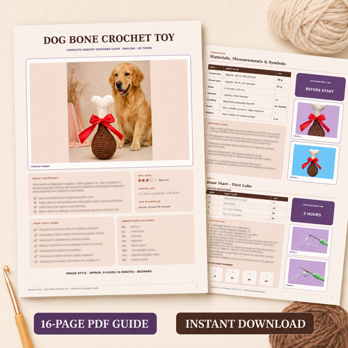 Dog Bone Crochet Toy Pattern PDF – Step-by-Step Guide