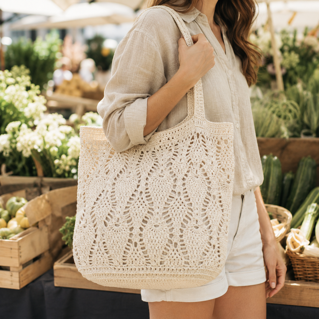 Pineapple Market Bag Crochet Pattern PDF – Step-by-Step Guide