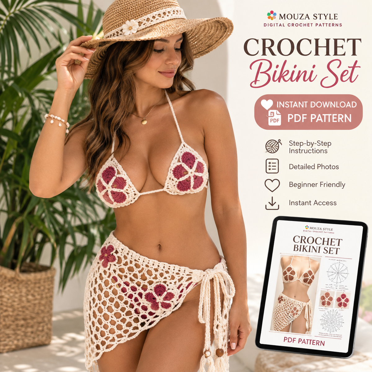 Sunlit Floral Crochet Wrap Skirt Pattern – Digital PDF Guide